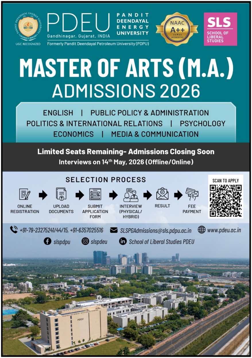 M. A programs at PDEU