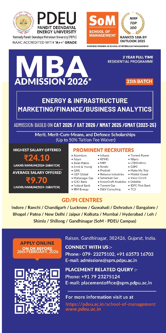 MBA / ACPC MBA at PDEU